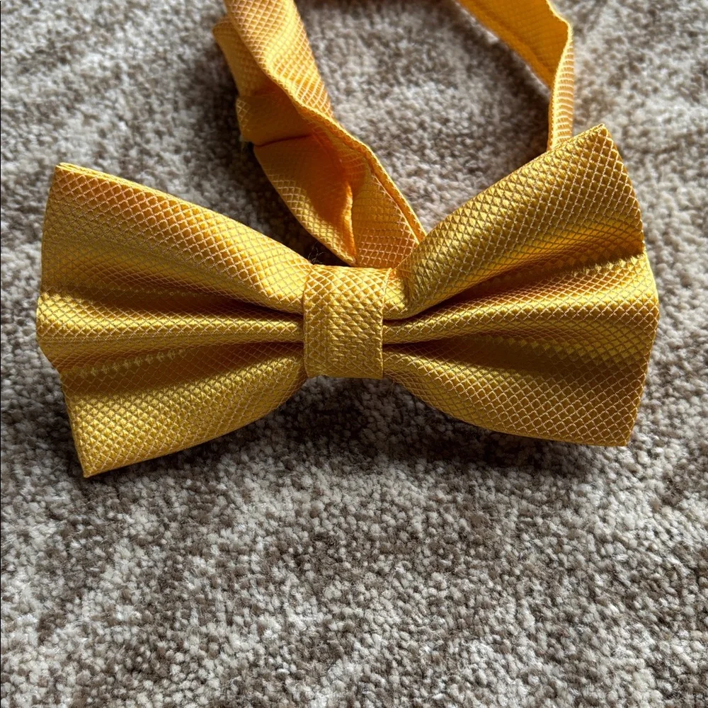 Kids Bow Tie Set - Yellow and Purple Zigzag